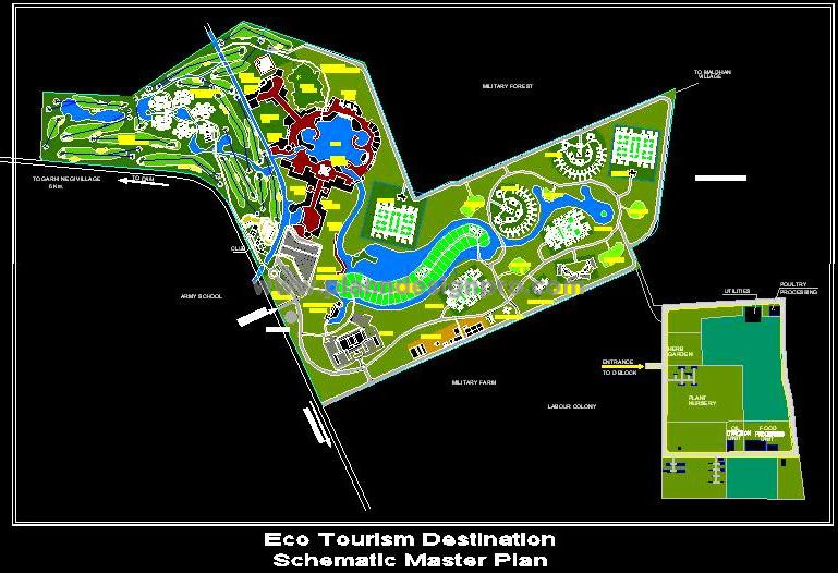 Schematic Master Plan for Ecotourism Destination CAD